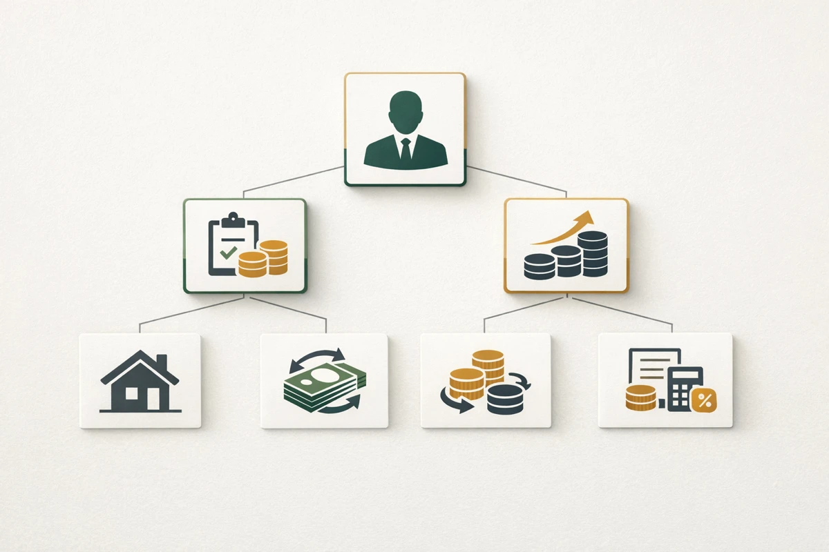 Decision tree style graphic for salary vs dividends UK 2026/27 showing director goals, other income, and employment allowance checks