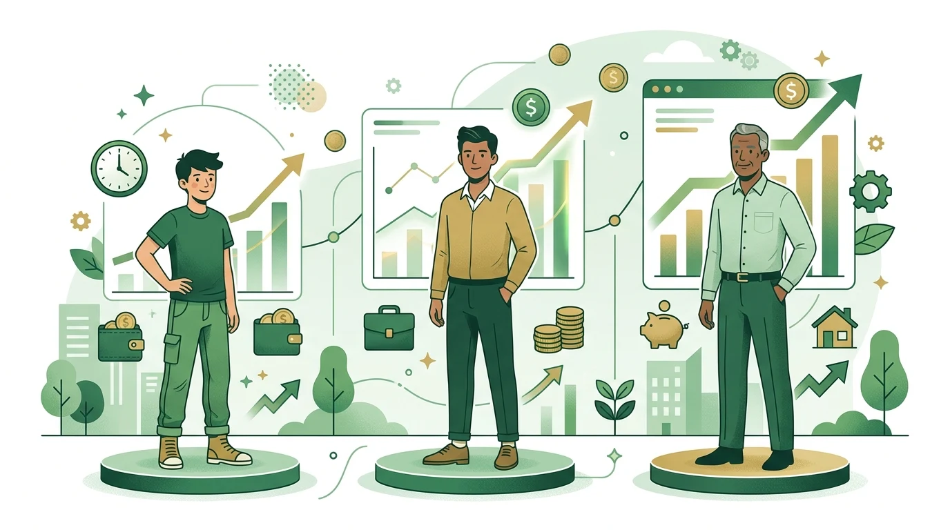 Comparison graphic showing April 2026 minimum wage rates by age band and when an apprentice must move to the age-based rate