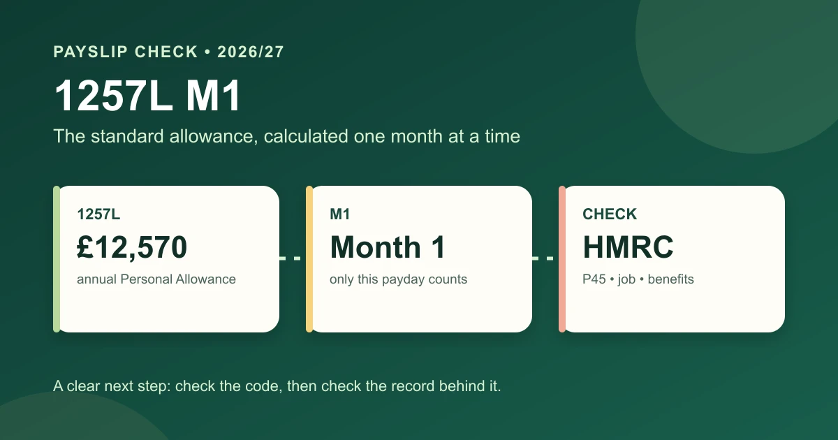 Tax Code 1257L M1 Explained: What It Means for Your Pay in 2026/27