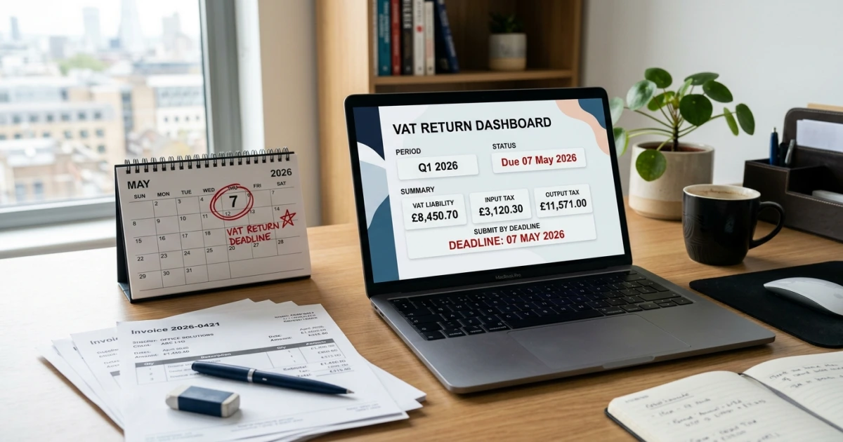 Cover image for VAT Return Deadline 7 May 2026: UK Checklist for Quarter Ending 31 March